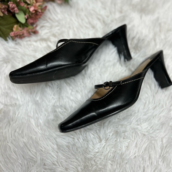 Liz Flex by Liz Claiborne Black Mule Sandals Size 8.5 “Kazoo” - Picture 1 of 10